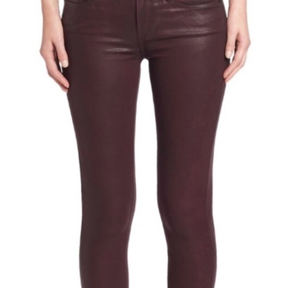 PAIGE DENIM VERDUGO COATED ULTRA SKINNY ANKLE JEANS SZ 30 velvet Plum - Picture 2 of 9